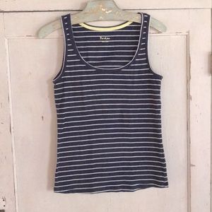 Boden Navy and White Striped Tank Top